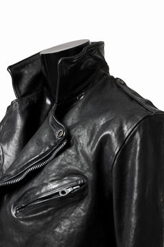 Load image into Gallery viewer, ISAMU KATAYAMA BACKLASH MOTO JACKET / ITALY-SHOULDER OBJECT DYED (BLACK)