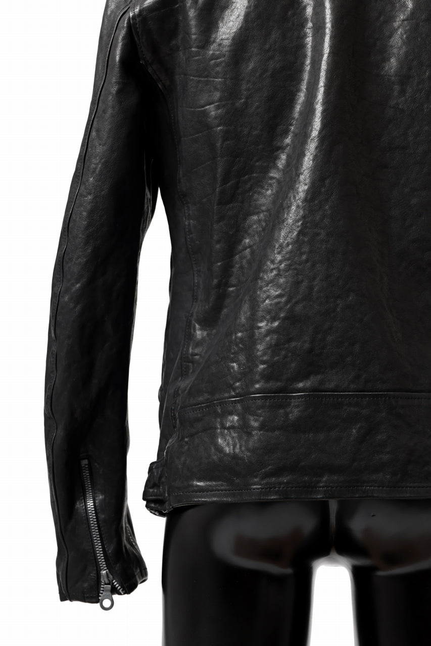 Load image into Gallery viewer, ISAMU KATAYAMA BACKLASH MOTO JACKET / ITALY-SHOULDER OBJECT DYED (BLACK)