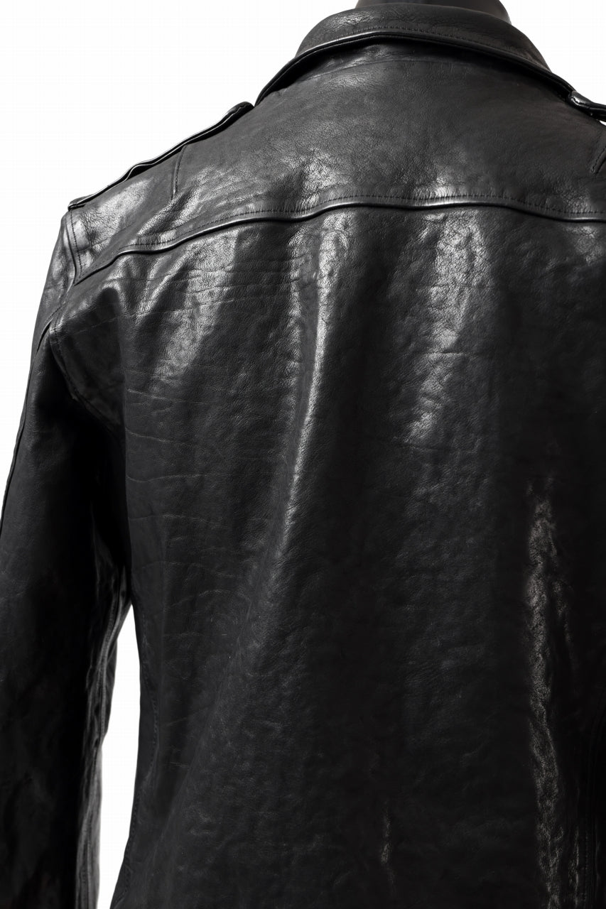 Load image into Gallery viewer, ISAMU KATAYAMA BACKLASH MOTO JACKET / ITALY-SHOULDER OBJECT DYED (BLACK)