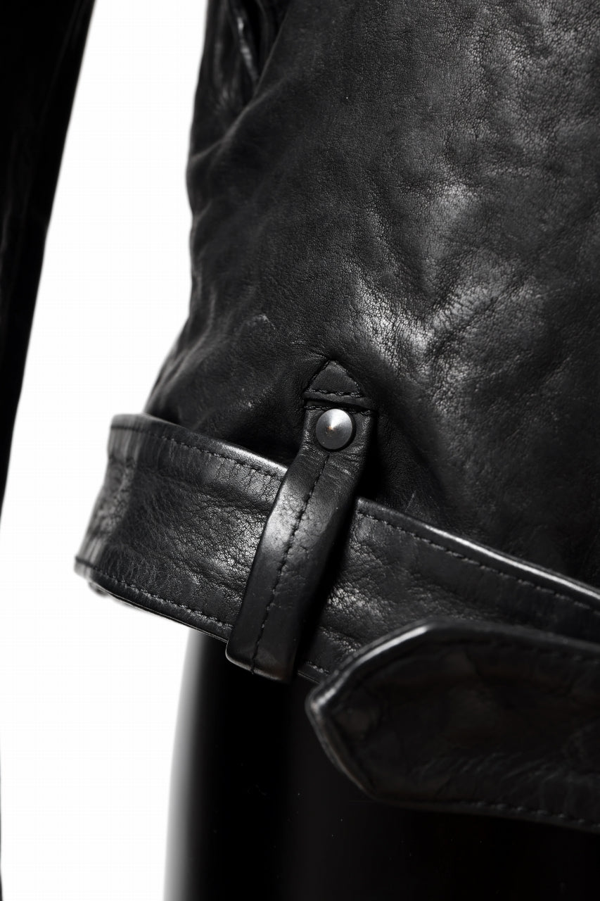 Load image into Gallery viewer, ISAMU KATAYAMA BACKLASH MOTO JACKET / ITALY-SHOULDER OBJECT DYED (BLACK)