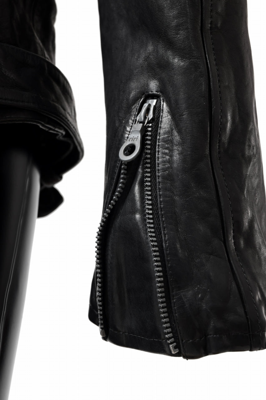 Load image into Gallery viewer, ISAMU KATAYAMA BACKLASH MOTO JACKET / ITALY-SHOULDER OBJECT DYED (BLACK)