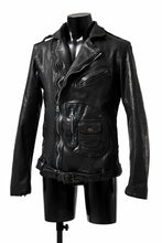 Load image into Gallery viewer, ISAMU KATAYAMA BACKLASH MOTO JACKET / ITALY-SHOULDER OBJECT DYED (BLACK)
