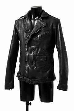 Load image into Gallery viewer, ISAMU KATAYAMA BACKLASH MOTO JACKET / ITALY-SHOULDER OBJECT DYED (BLACK)