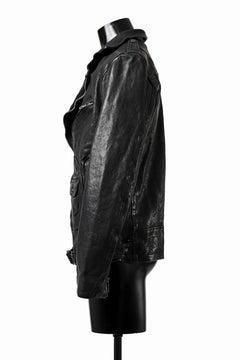 Load image into Gallery viewer, ISAMU KATAYAMA BACKLASH MOTO JACKET / ITALY-SHOULDER OBJECT DYED (BLACK)
