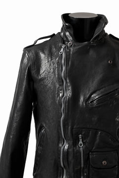 Load image into Gallery viewer, ISAMU KATAYAMA BACKLASH MOTO JACKET / ITALY-SHOULDER OBJECT DYED (BLACK)