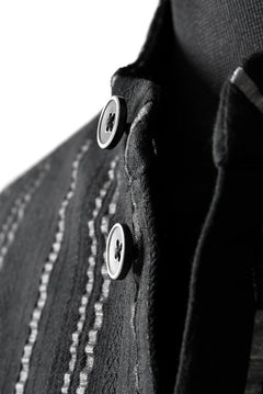 画像をギャラリービューアに読み込む, SOSNOVSKA LONG STRIPED SHIRT (BLACK×SILVER STRIPE)
