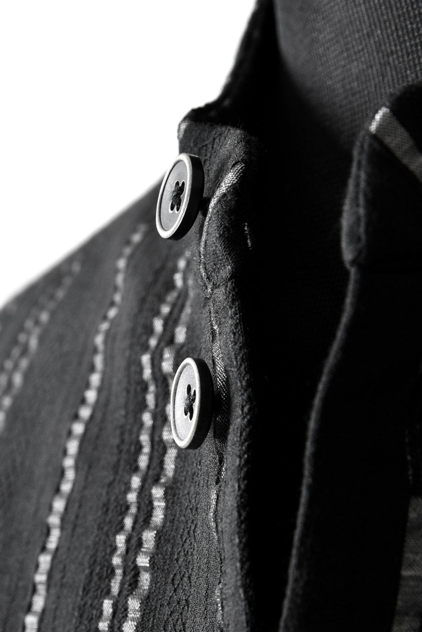 画像をギャラリービューアに読み込む, SOSNOVSKA LONG STRIPED SHIRT (BLACK×SILVER STRIPE)