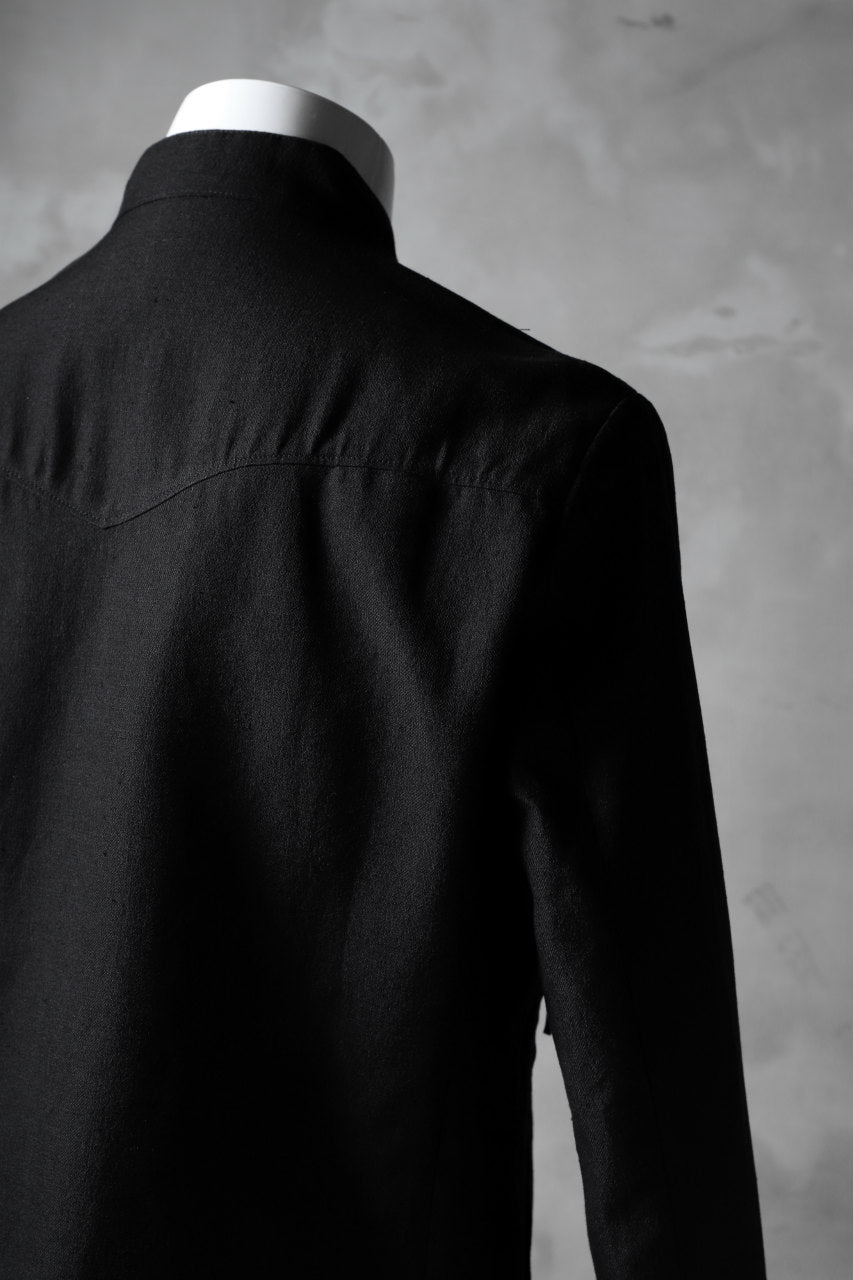 Load image into Gallery viewer, blackcrow riders zip jacket / linen&nylon woven (black)