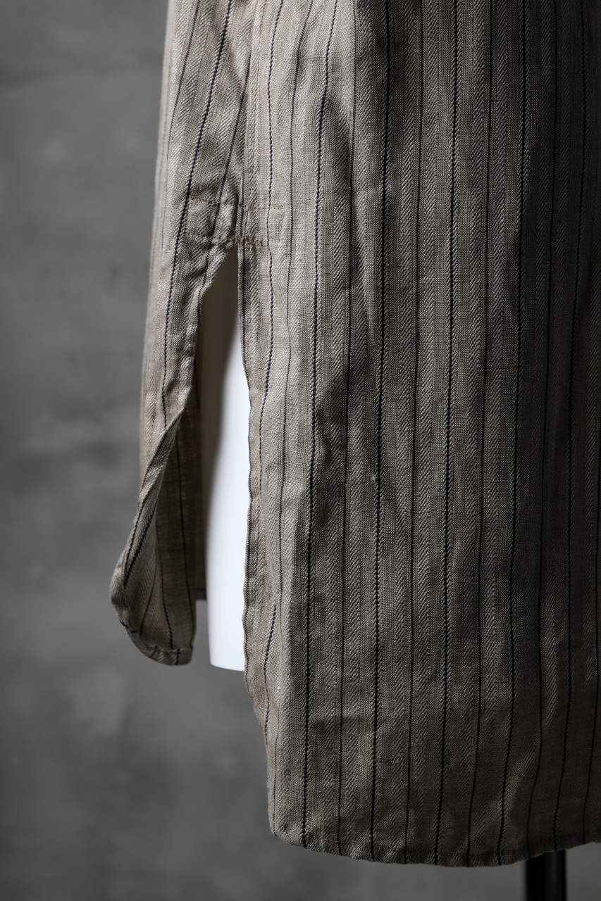 Load image into Gallery viewer, KLASICA STRIPED HERRINGBONE LINEN SHIRT / GARMENT WASHED (BEIGE)