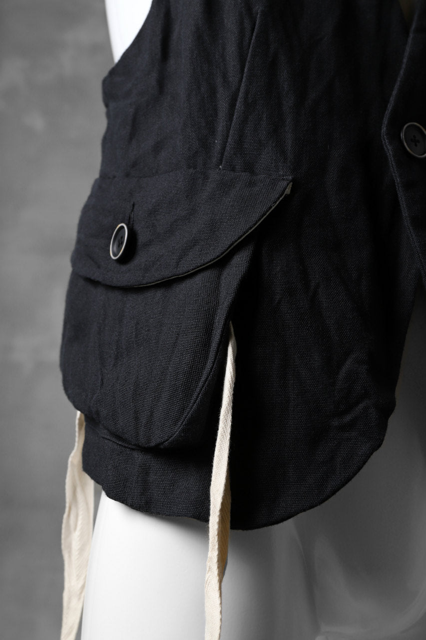 Load image into Gallery viewer, KLASICA CROSS BACK POCKET VEST / RAMIE (CARBON)