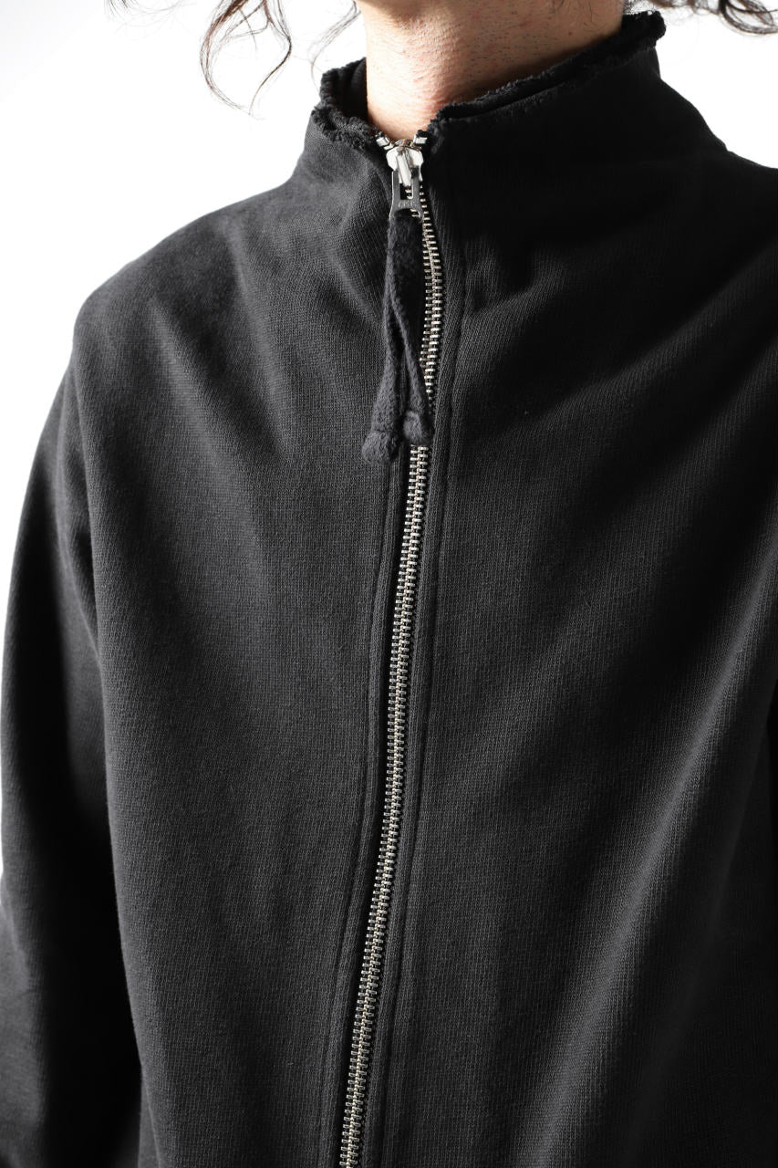 画像をギャラリービューアに読み込む, thomkrom STAND NECK ZIP COAT / HEAVY JERSEY (BLACK)