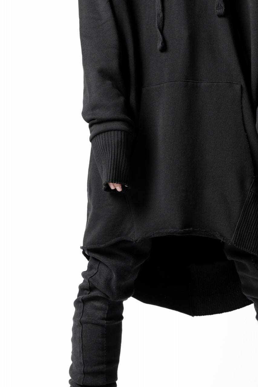 画像をギャラリービューアに読み込む, thomkrom BRUSHED BACK LONG HOODIE / FRENCH-TERRY (BLACK)