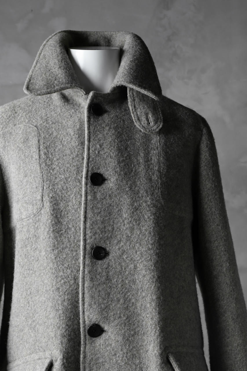 画像をギャラリービューアに読み込む, sus-sous foot guards great coat / W100 Harris melton raised washer (TOP GREY BEIGE)
