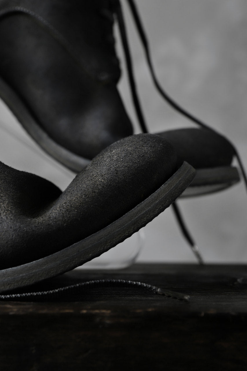 画像をギャラリービューアに読み込む, prtl "one make" Lace Up Boots (JAPAN Cow Reversed Leather / Hand Dyed BLACK)