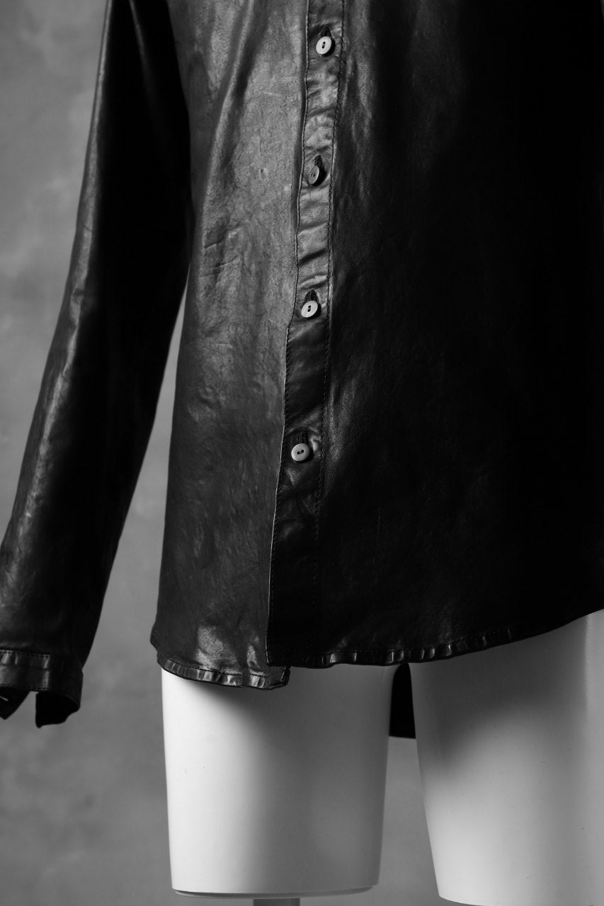Load image into Gallery viewer, ISAMU KATAYAMA BACKLASH exclusive LEATHER SHIRT / ITALY SHOULDER 0.6mm (BLACK)