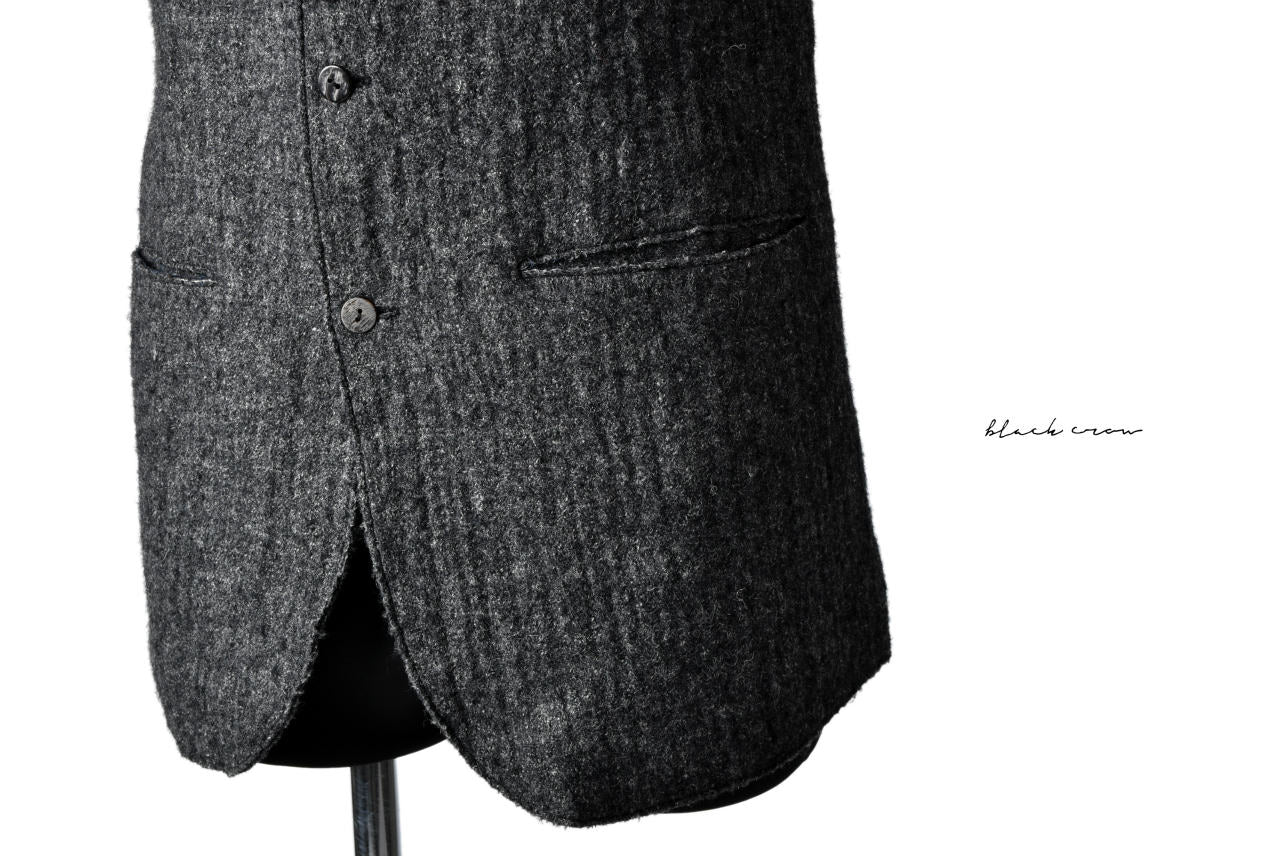 blackcrow tailor vest (wool linen fulling) (GREY)