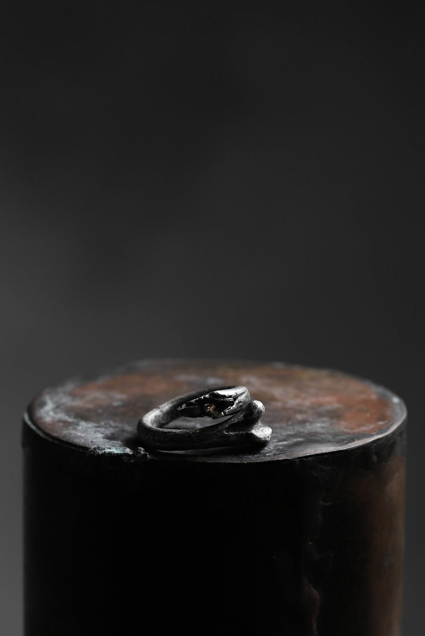 画像をギャラリービューアに読み込む, Holzpuppe exclusive Bone ring with Smoke Quartz