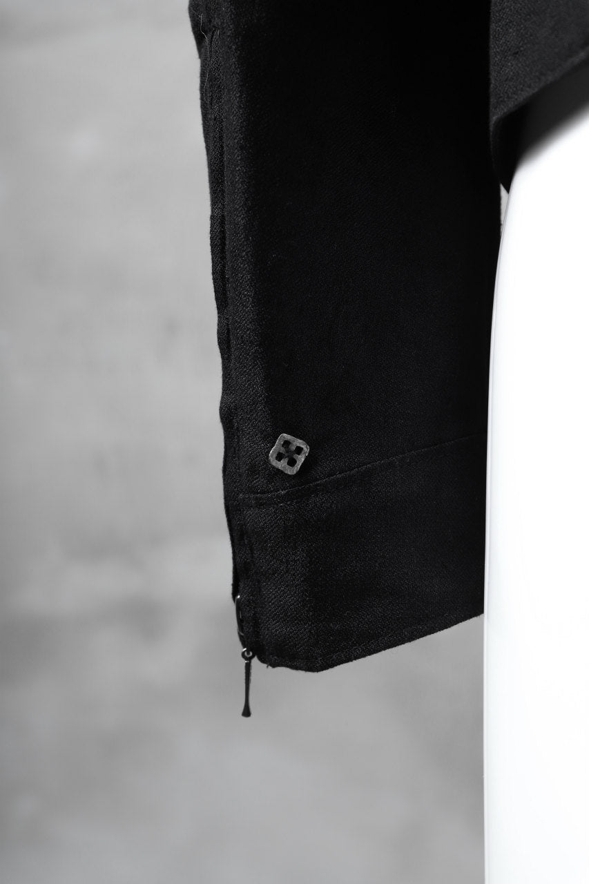 Load image into Gallery viewer, blackcrow riders zip jacket / linen&nylon woven (black)