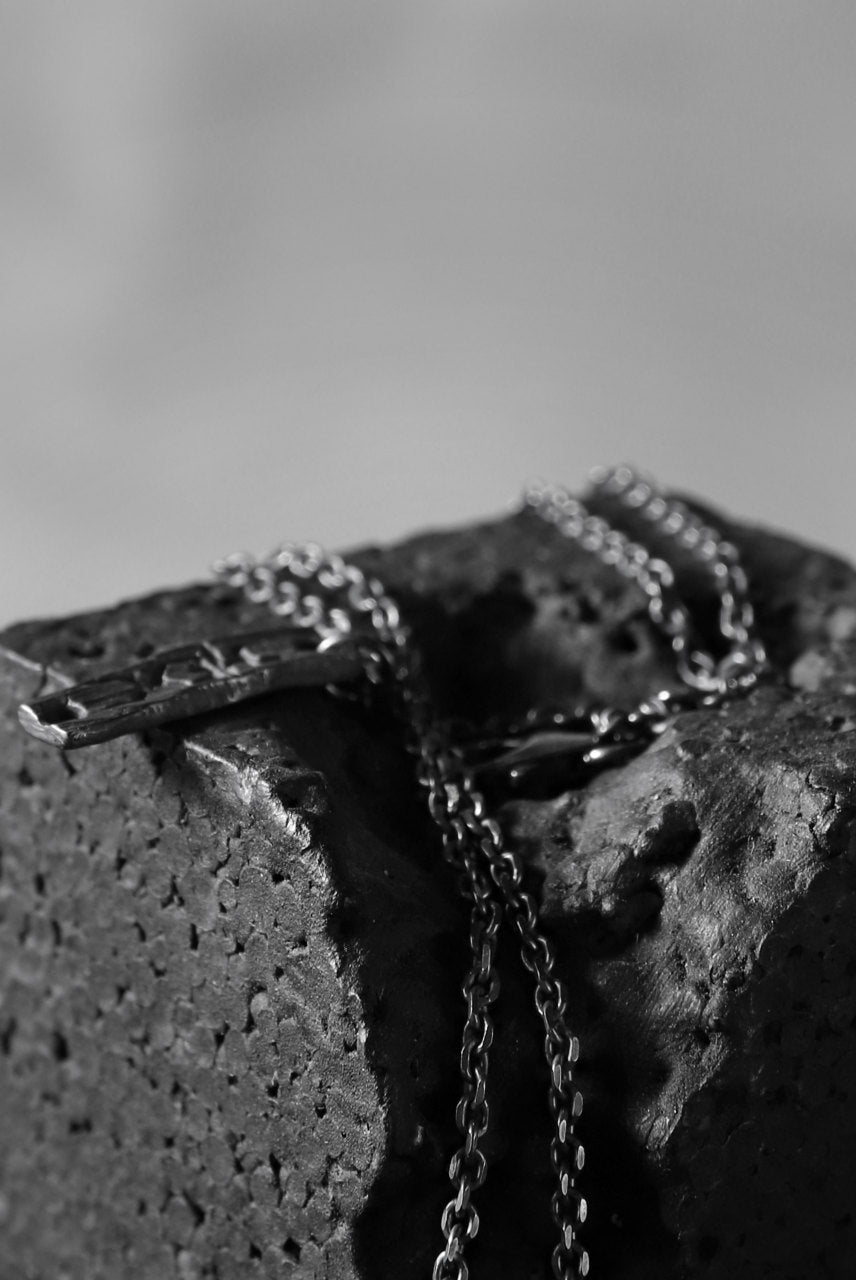 GASPARD HEX Glyphic Pendant oxidized bronze / 60cm chain