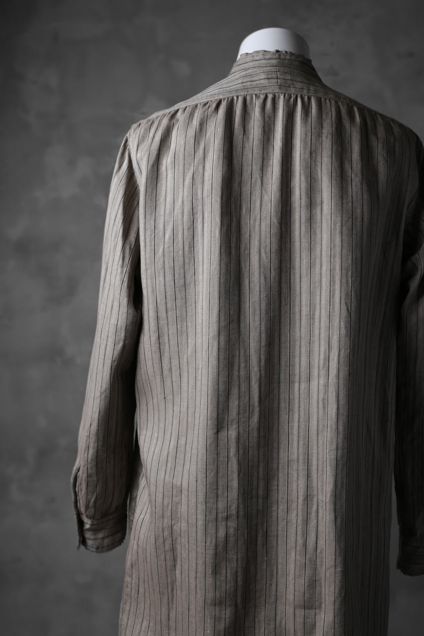 Load image into Gallery viewer, KLASICA STRIPED HERRINGBONE LINEN SHIRT / GARMENT WASHED (BEIGE)