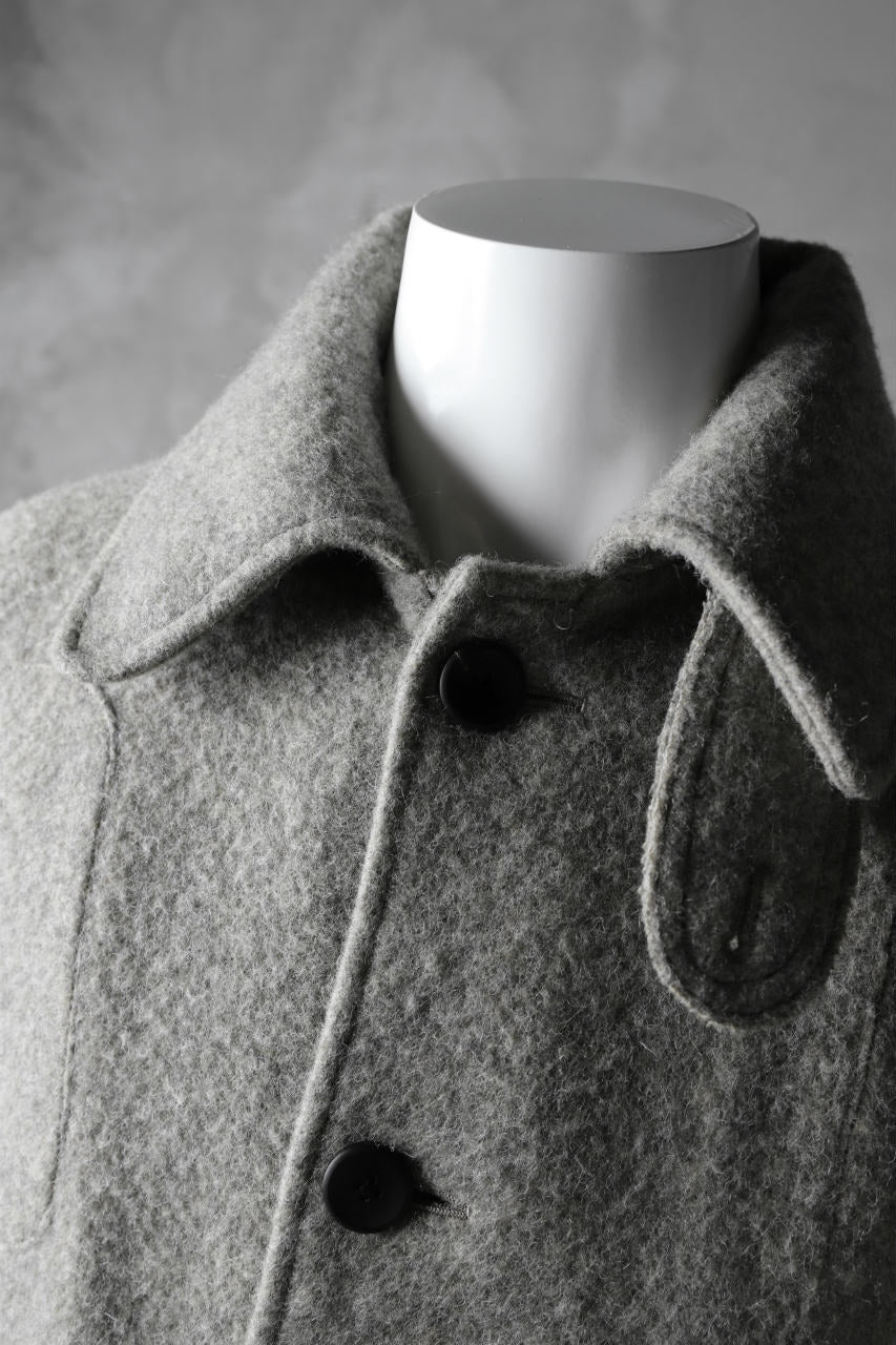 画像をギャラリービューアに読み込む, sus-sous foot guards great coat / W100 Harris melton raised washer (TOP GREY BEIGE)