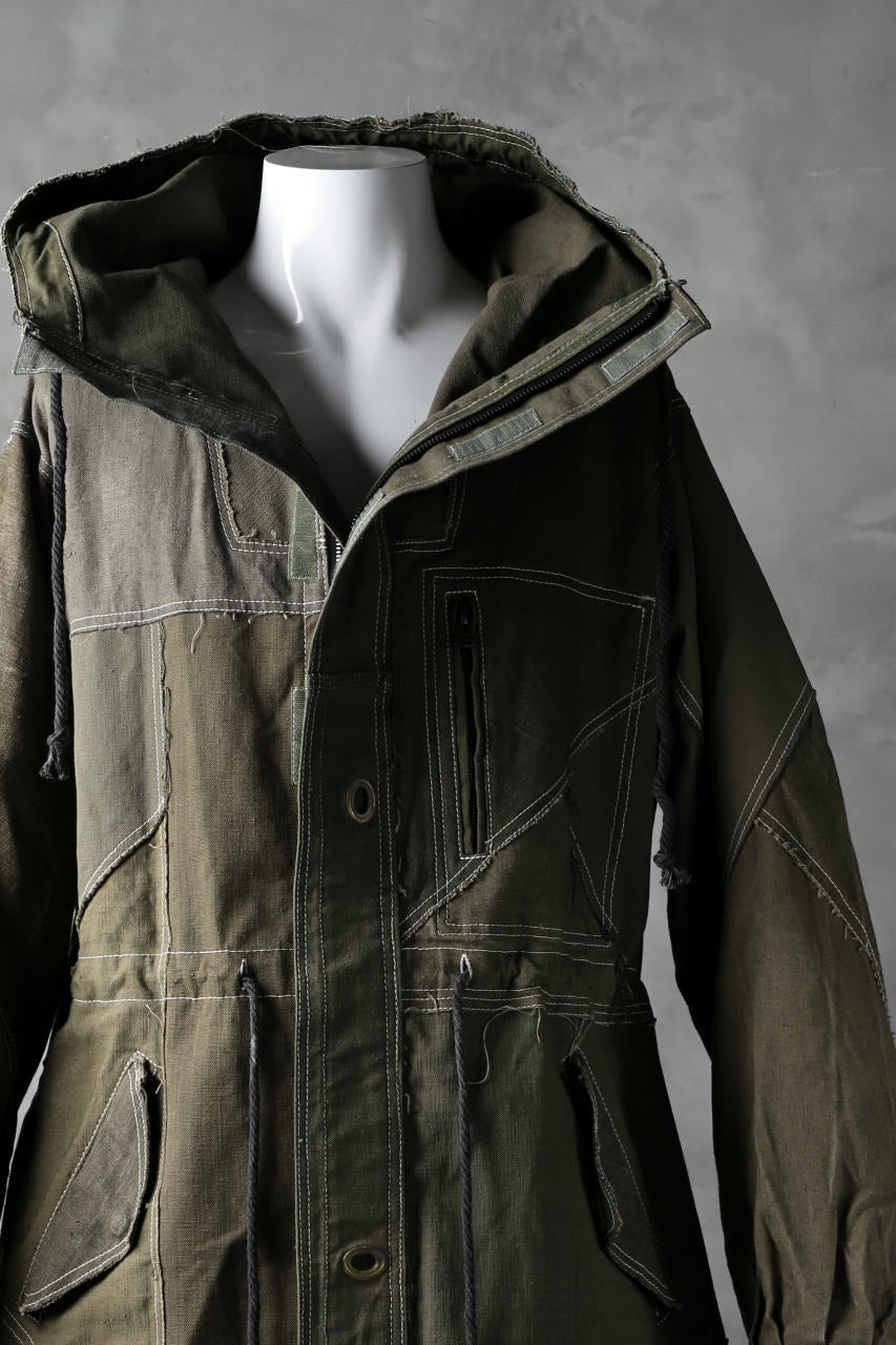 画像をギャラリービューアに読み込む, BACKLASH x LOOM exclusive RECONSTRUCTIVE HOODED JACKET / VINTAGE MILITARY CANVAS