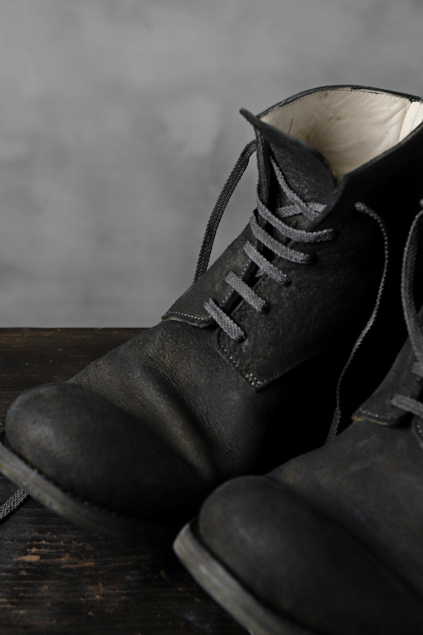 画像をギャラリービューアに読み込む, prtl "one make" Lace Up Boots (JAPAN Cow Reversed Leather / Hand Dyed BLACK)