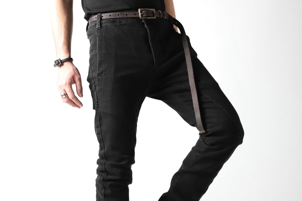 画像をギャラリービューアに読み込む, thomkrom OVER LOCKED SLIM TROUSERS / FADE STRETCH DENIM (BLACK)