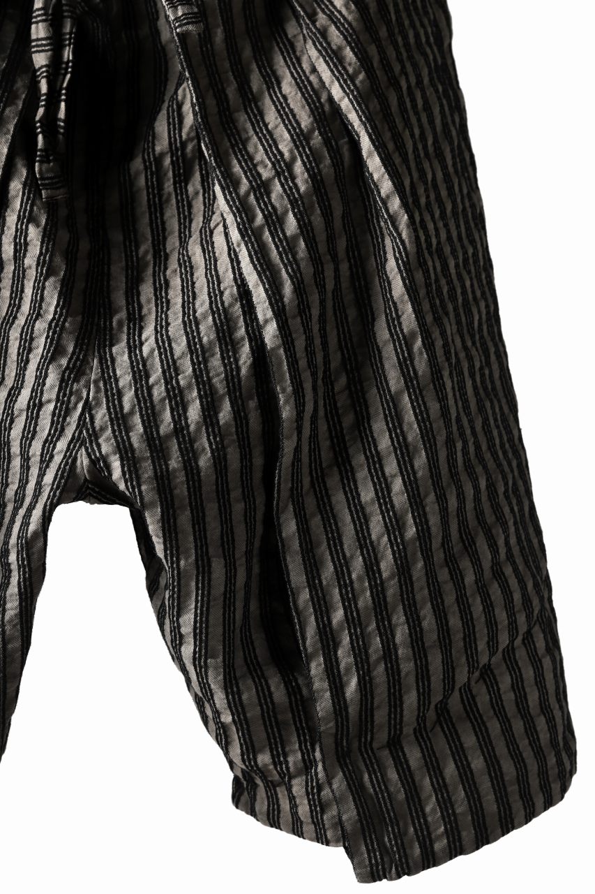 un-namable exclusive Tulip Wide Short Pants / Sarti Stripe (STRIPED BLACK×WOOD)