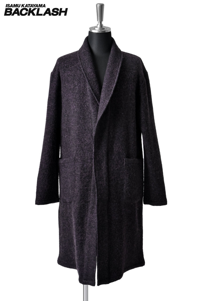 Load image into Gallery viewer, ISAMU KATAYAMA BACKLASH exclusive SHAWL COLLAR BUTTONED COAT (BORDEAUX)