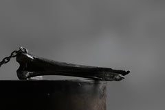 Load image into Gallery viewer, Holzpuppe exclusive Femur Bone Pendants with Green Tourmalinated Quartz