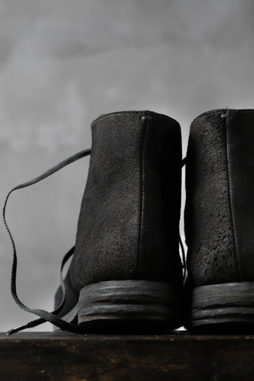 画像をギャラリービューアに読み込む, prtl "one make" Lace Up Boots (JAPAN Cow Reversed Leather / Hand Dyed BLACK)
