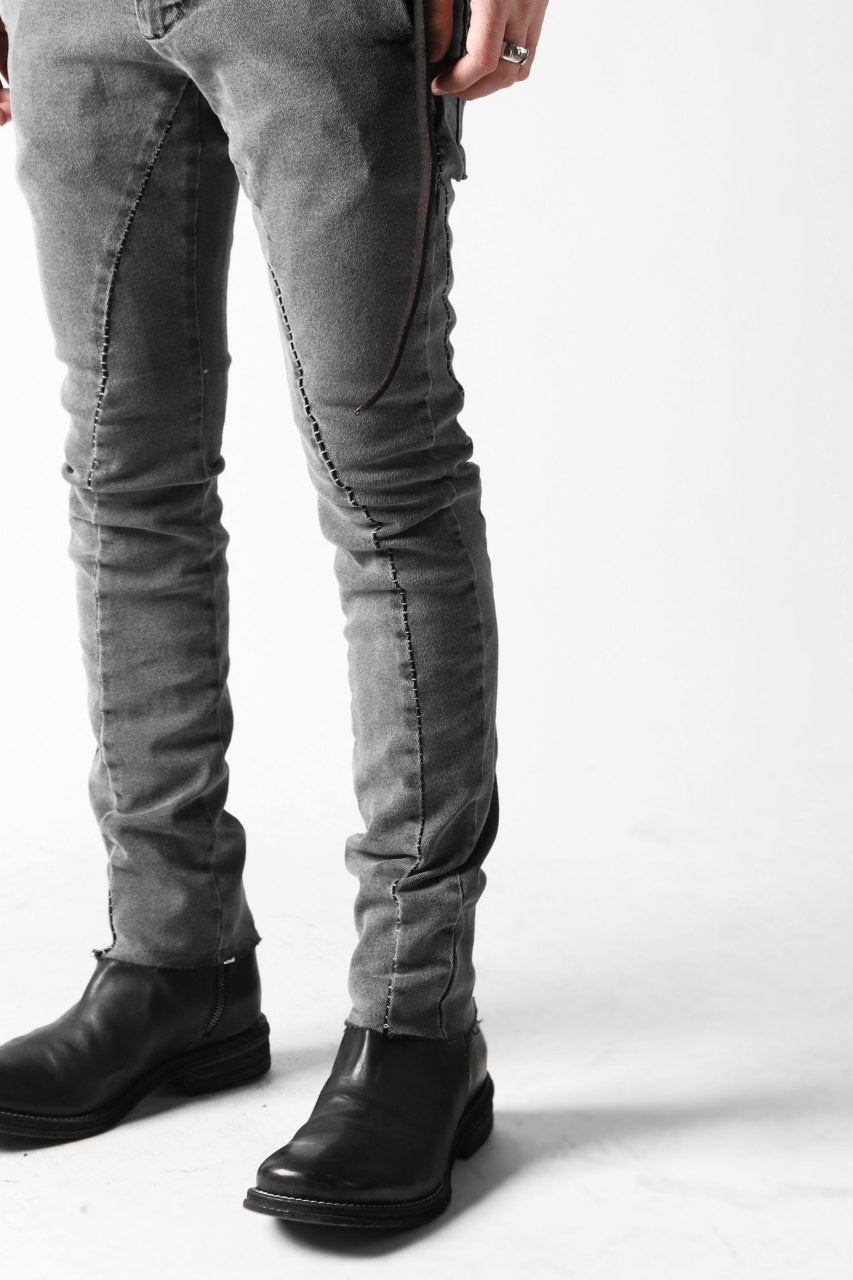 画像をギャラリービューアに読み込む, thomkrom OVER LOCKED SLIM TROUSERS / FADE STRETCH DENIM (LIGHT GREY)