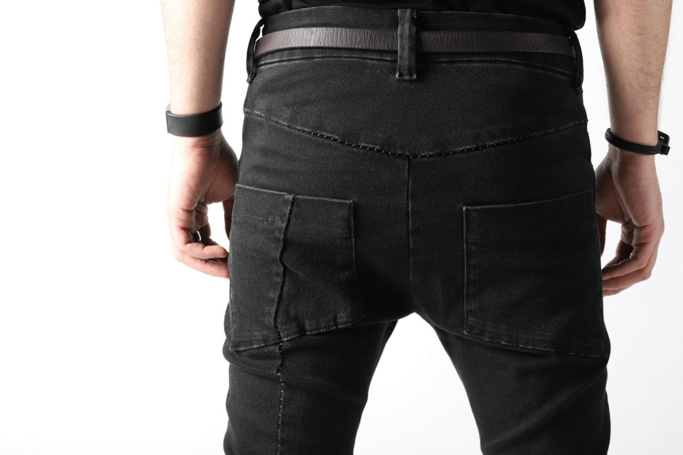 画像をギャラリービューアに読み込む, thomkrom OVER LOCKED SKINNY TROUSERS / FADE STRETCH DENIM (BLACK)