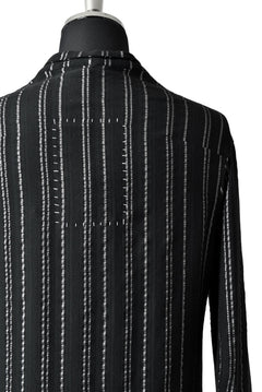 画像をギャラリービューアに読み込む, SOSNOVSKA LONG STRIPED SHIRT (BLACK×SILVER STRIPE)