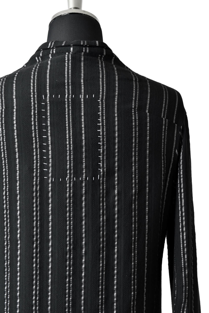 画像をギャラリービューアに読み込む, SOSNOVSKA LONG STRIPED SHIRT (BLACK×SILVER STRIPE)