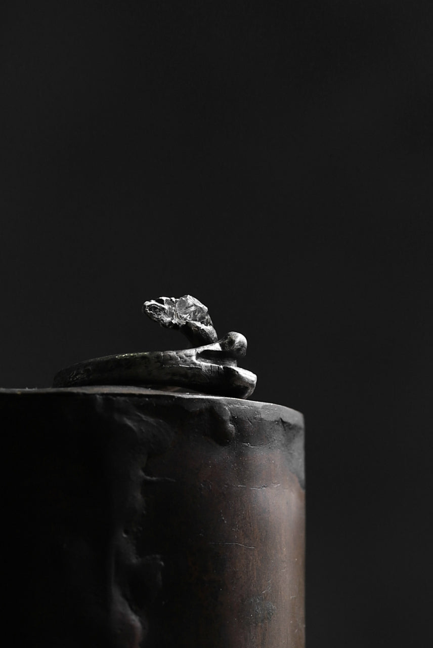 画像をギャラリービューアに読み込む, Holzpuppe exclusive Bone ring with White Quartz