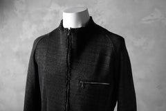 Load image into Gallery viewer, blackcrow raglan zip blouson / cotton&hemp double faces (charcoal)