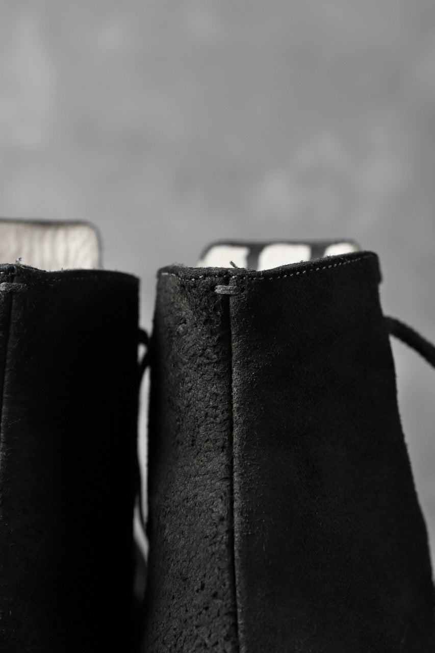 画像をギャラリービューアに読み込む, prtl "one make" Lace Up Boots (JAPAN Cow Reversed Leather / Hand Dyed BLACK)