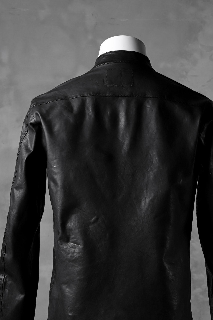 Load image into Gallery viewer, ISAMU KATAYAMA BACKLASH exclusive LEATHER SHIRT / ITALY SHOULDER 0.6mm (BLACK)