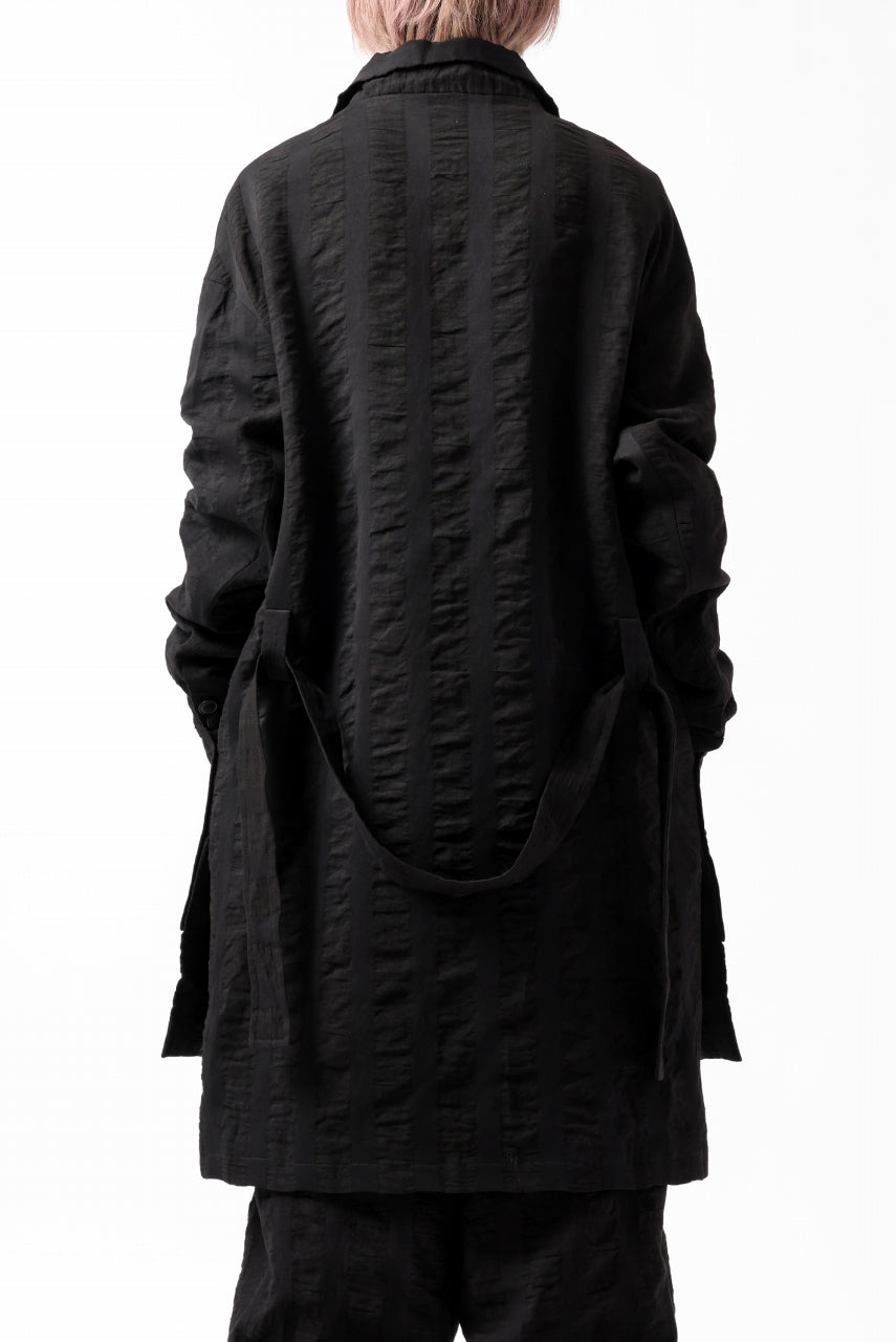 画像をギャラリービューアに読み込む, SOSNOVSKA SQUEEZED STRIPE COAT (BLACK)