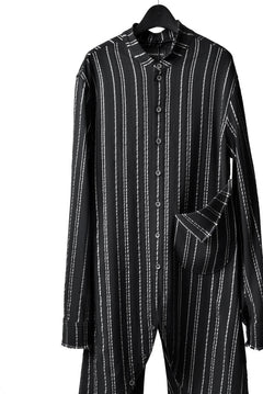 画像をギャラリービューアに読み込む, SOSNOVSKA LONG STRIPED SHIRT (BLACK×SILVER STRIPE)
