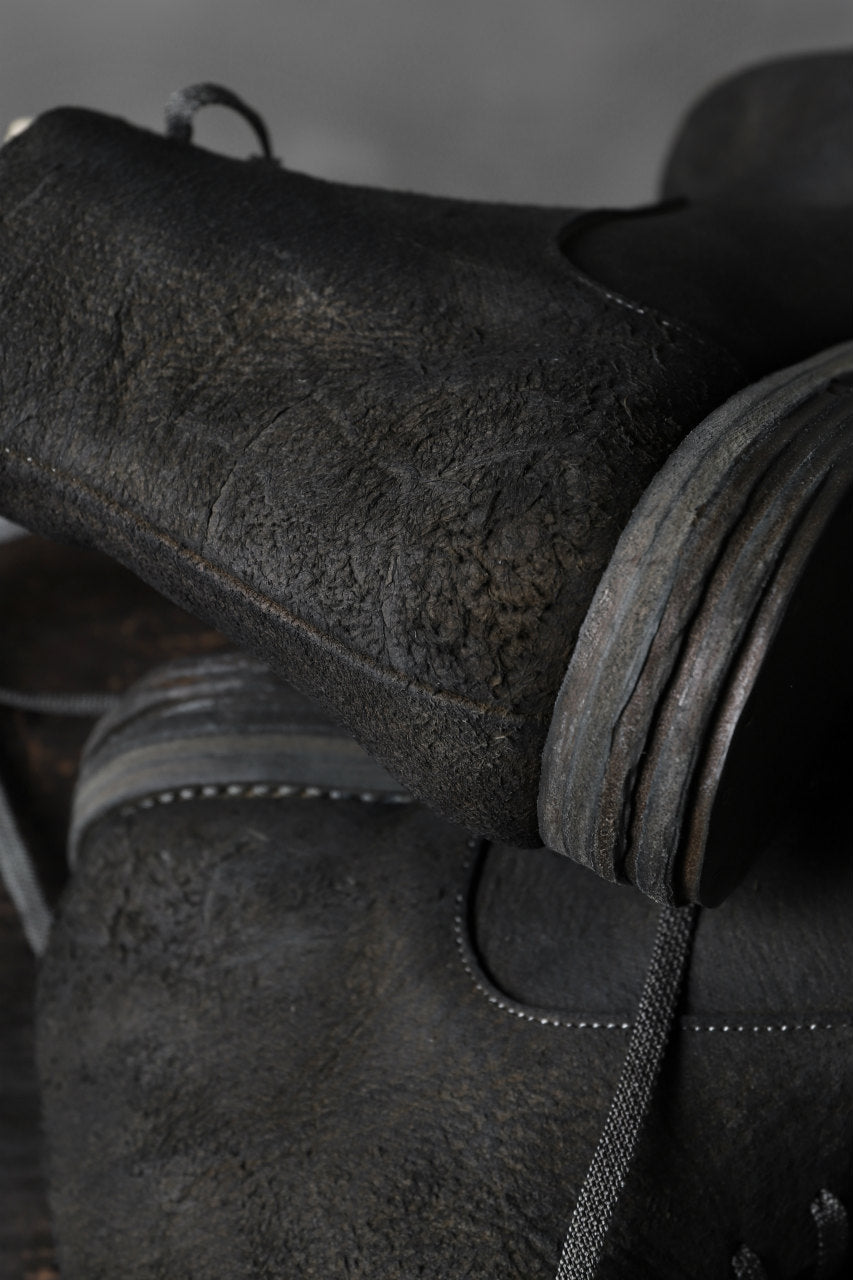 画像をギャラリービューアに読み込む, prtl "one make" Lace Up Boots (JAPAN Cow Reversed Leather / Hand Dyed BLACK)