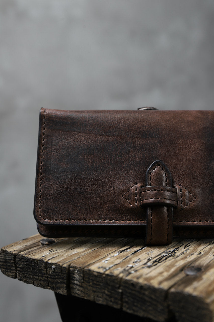 Load image into Gallery viewer, ISAMU KATAYAMA BACKLASH SMART PHONE CASE/PURSE / ITALY DOUBLE SHOULDER (DARK BROWN)