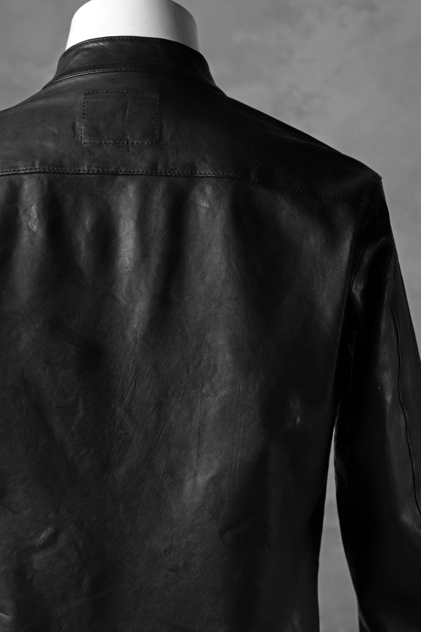 Load image into Gallery viewer, ISAMU KATAYAMA BACKLASH exclusive LEATHER SHIRT / ITALY SHOULDER 0.6mm (BLACK)