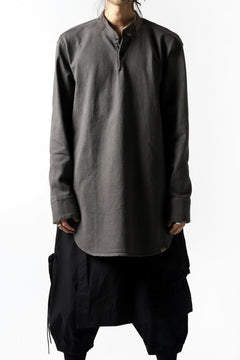 Load image into Gallery viewer, COLINA GRANPA PULL OVER SHIRT / LOG WOOD DYED HEAVY JERSEY (LOG WOOD BLACK)