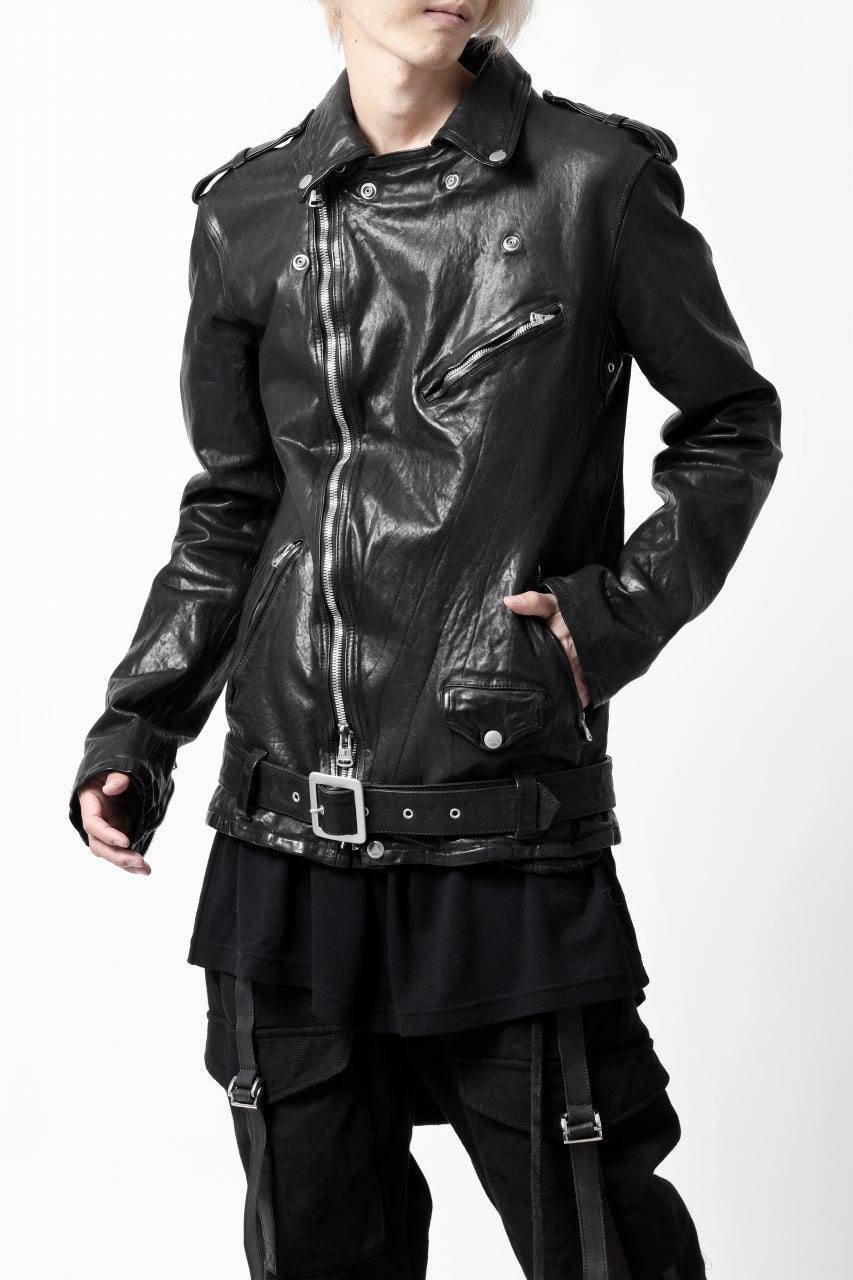 画像をギャラリービューアに読み込む, ISAMU KATAYAMA BACKLASH DOUBLE BREASTED JACKET / DOUBLE-SHOULDER OBJECT DYED (BLACK)