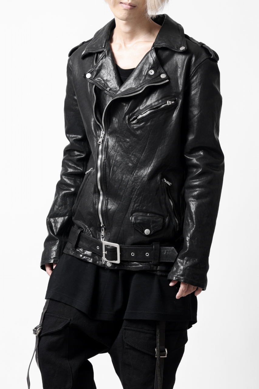 画像をギャラリービューアに読み込む, ISAMU KATAYAMA BACKLASH DOUBLE BREASTED JACKET / DOUBLE-SHOULDER OBJECT DYED (BLACK)