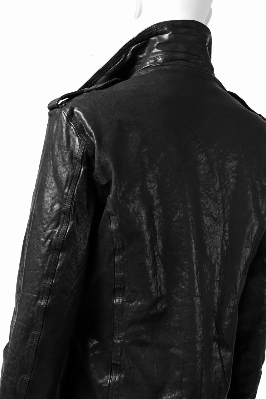 Load image into Gallery viewer, ISAMU KATAYAMA BACKLASH DOUBLE BREASTED JACKET / DOUBLE-SHOULDER OBJECT DYED (BLACK)
