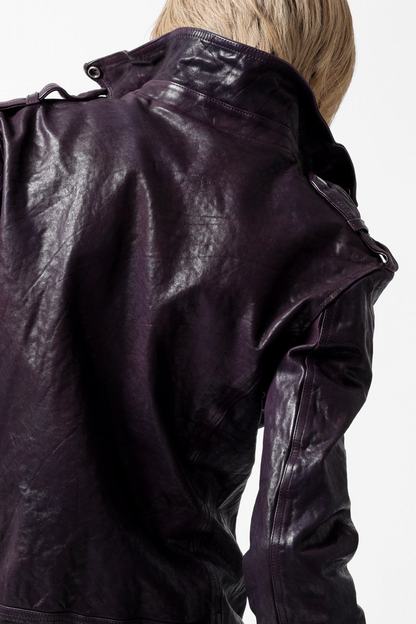 Load image into Gallery viewer, ISAMU KATAYAMA BACKLASH DOUBLE BREASTED JACKET / DOUBLE-SHOULDER OBJECT DYED (PURPLE)